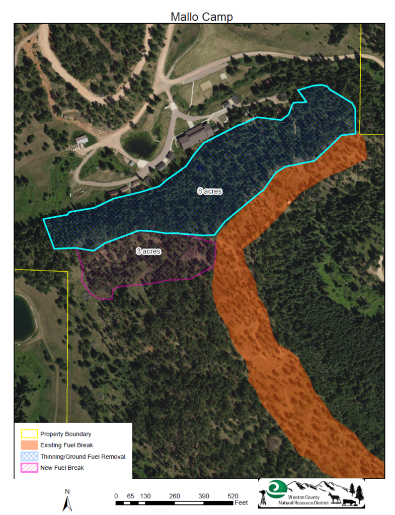 Map of the Mallo Thinning Project, created by WCNRD staff